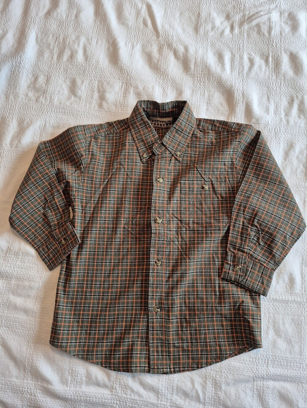 French Toast boys size 5 plaid long sleeve button down shirt NWOT